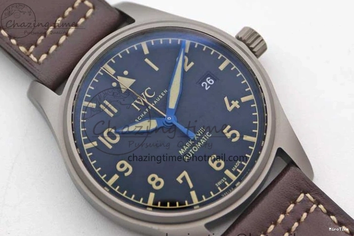 MIROTIME 0315 Mark XVIII IW327006 Titanium M+F 1:1 Best Edition Black Dial on Brown Leather Strap A Efficient 7052